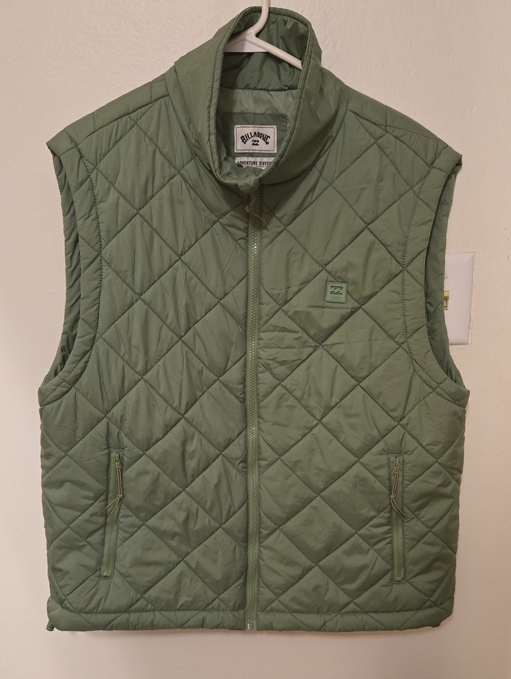Billabong Quilted Vest in Sage Green